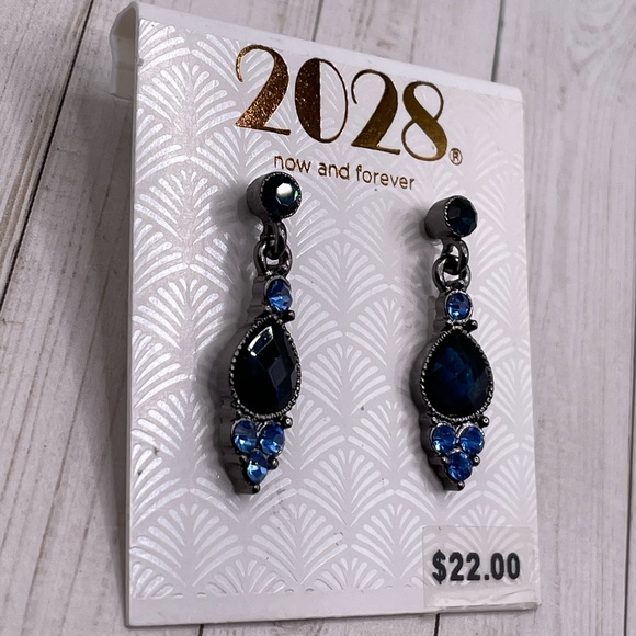 1928 Jewelry - NWT 1928 Deep Blue Drop Earrings
